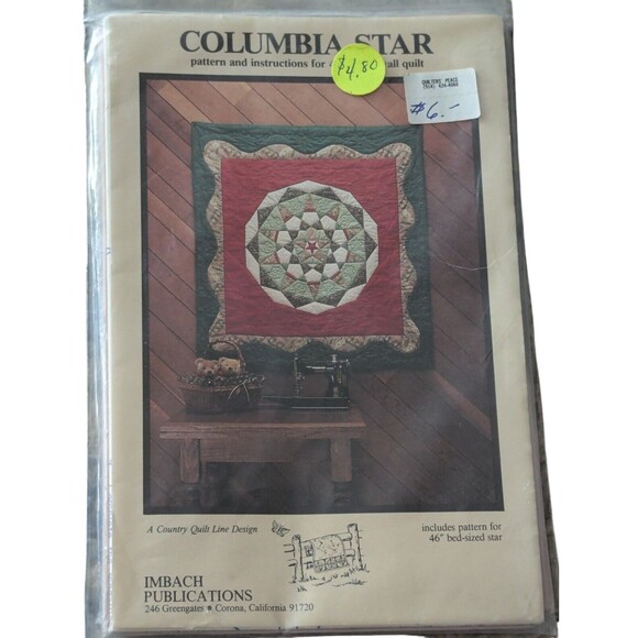 Quilt Patterns Lot of 7 Prairie Pieces Apple Baskets Schoolhouse Double Pinwheel - Picture 2 of 8